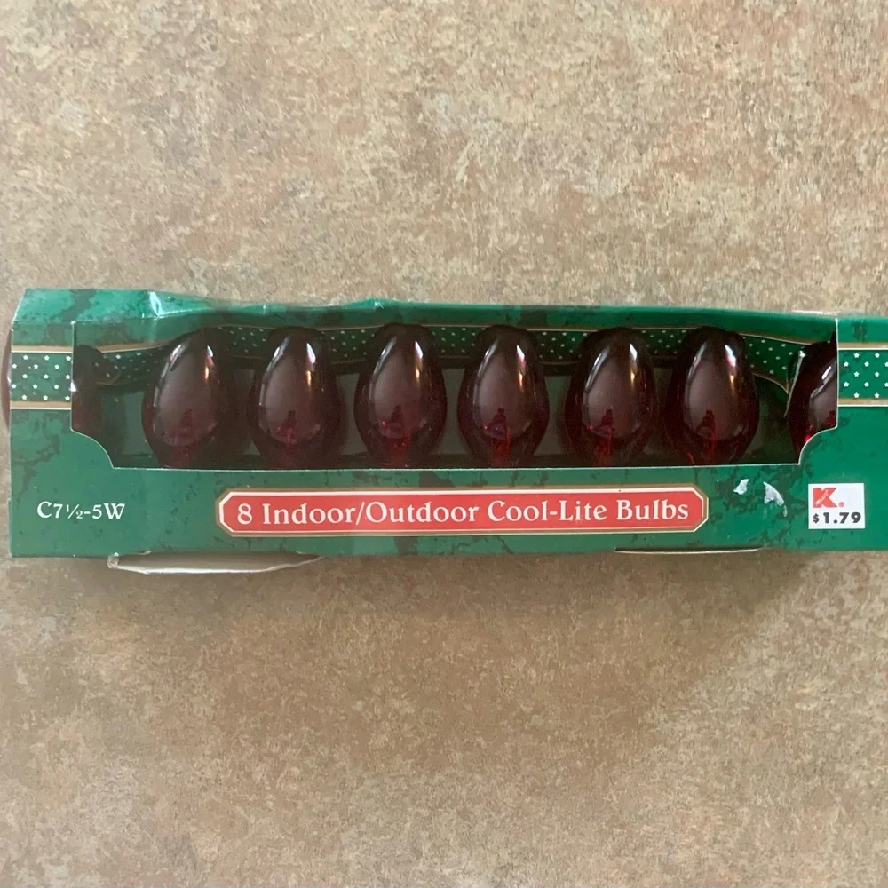 Vintage Trim A Home C7.5-5W Replacement Red Christmas Bulbs